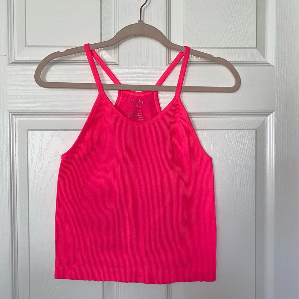 Amazon Bright Pink Ribbed Double-Strap Tank Top